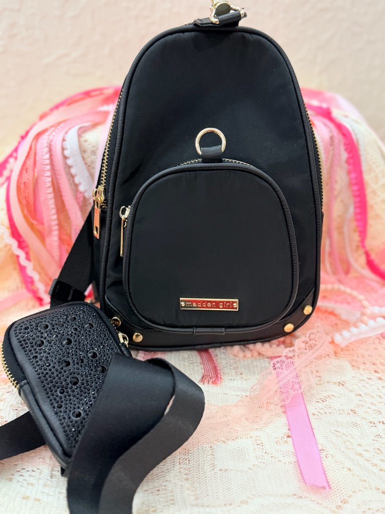 Madden Girl Black Crossbody Sling Bag